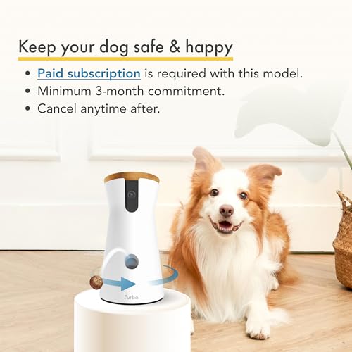 Furbo 360° Dog Camera + Nanny Bundle: Home Security & Dog Safety Alerts, Rotating Pet Treat Dispenser Camera with Speaker, Smart Home Indoor Cam w Phone App (Additional Subscription Required at Setup)