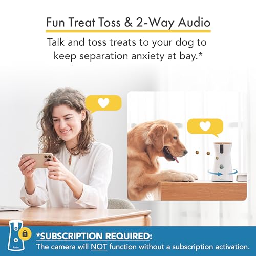 Furbo 360° Dog Camera + Nanny Bundle: Home Security & Dog Safety Alerts, Rotating Pet Treat Dispenser Camera with Speaker, Smart Home Indoor Cam w Phone App (Additional Subscription Required at Setup)