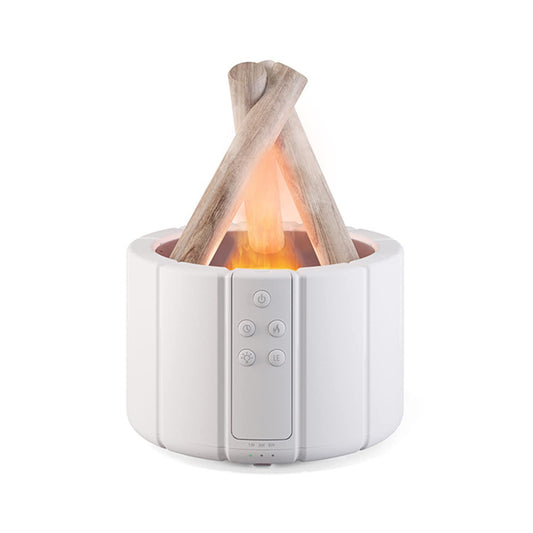 YALEDI Campfire Flame Fire Diffuser, Bonfire Aromatherapy Essential Oil Diffuser, 250ml Wood Cool Mist Humidifier for Home,Bedroom,Office, Remote Control, Auto Shut-Off, Night Light, Gift (White)