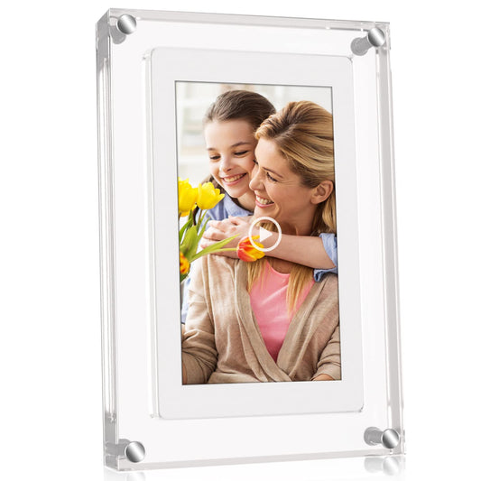 5 Inch Digital Picture Frame, Acrylic Video Frame, 2GB Memory, 1000mAh Built-in Battery, Perfect for Home Decor and Heartfelt Gifts…