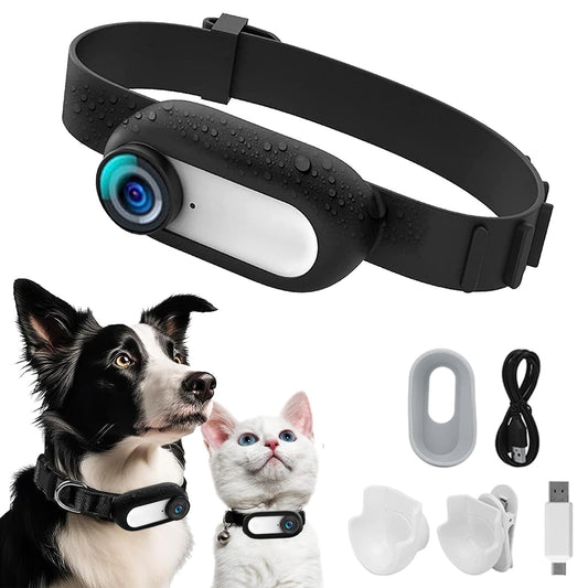 Kestanlora HD 1080P Cat Camera Collar with Video Record Wireless Mini Sport Cam,Small Action Cameras,Body Camera for Pet Supplies/Stuff,Outdoor/Inoor Birthday Gift No WiFi